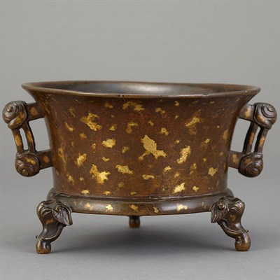 Lot 74 - Chinese Gilt Splashed Bronze Censer 18th/19th...