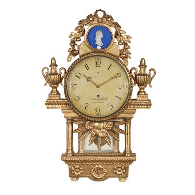 Lot 199 - Swedish Neoclassical Giltwood Cartel Clock...