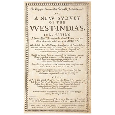 Lot 90 - GAGE, THOMAS The English-American his Travail...