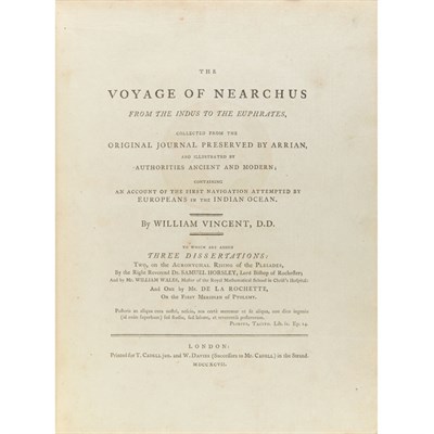 Lot 98 - VINCENT, WILLIAM The Voyage of Nearchus from...
