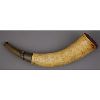 Lot 214 - French and Indian War Powder Horn New York,...