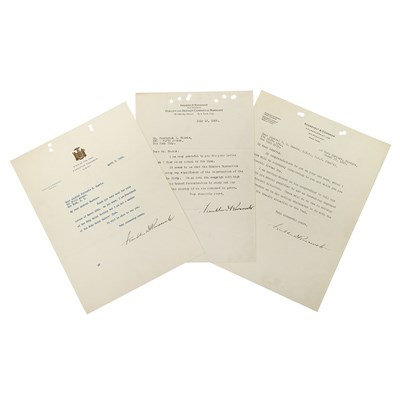 Lot 52 - ROOSEVELT, FRANKLIN DELANO Correspondence with...