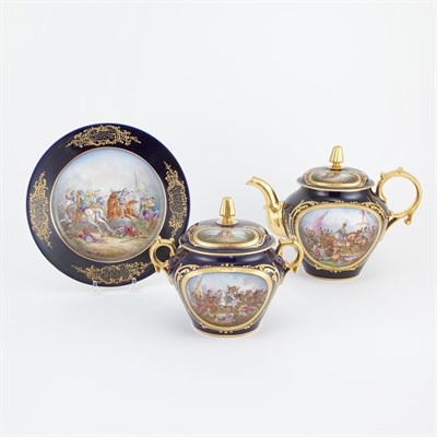 Lot 473A - Sevres Gilt Decorated Porcelain Cabinet Plate...
