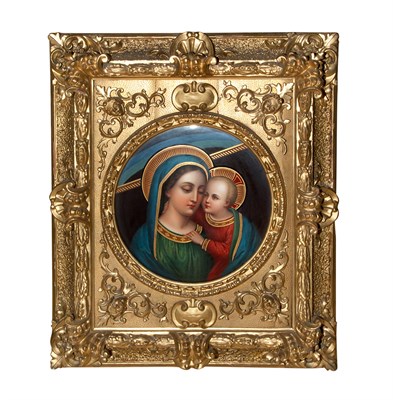 Lot 168 - Framed Continental Painted Porcelain Plaque of...