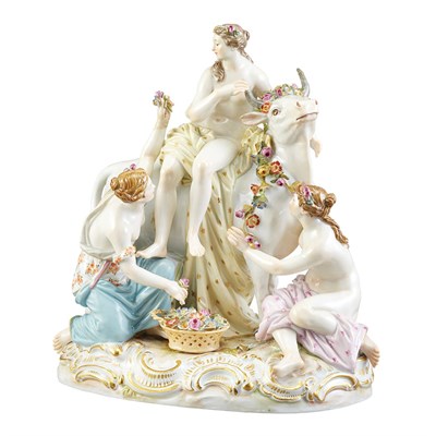 Lot 195 - Meissen Porcelain Mythological Figural Group...