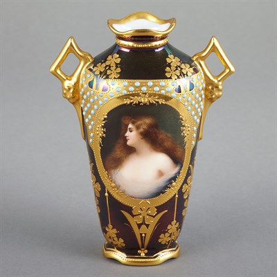 Lot 548 - German Gilt, Hand-Painted and Enameled...