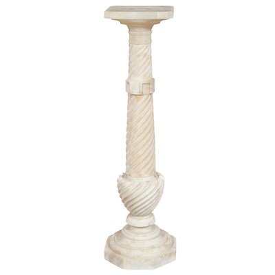 Lot 423 - Louis XVI Style Carved Alabaster Pedestal The...