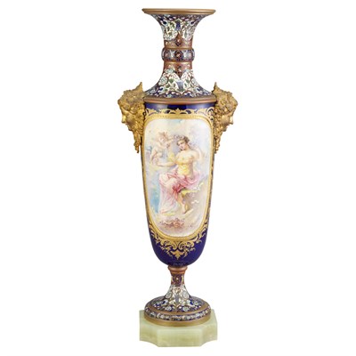 Lot 542 - Sevres Style Gilt-Bronze Mounted Champleve...