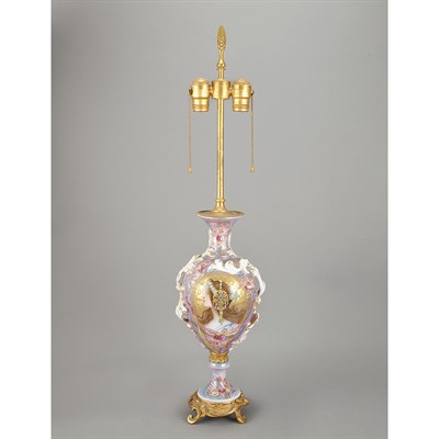 Lot 383 - Sevres Style Art Nouveau Gilt-Metal Mounted...