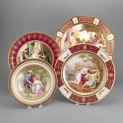 Lot 502 - Group of Four Vienna Style Gilt and Painted...
