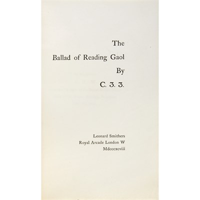 Lot 196 - C.3.3. [=WILDE, OSCAR] The Ballad of Reading...