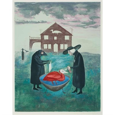 Lot 22 - Leonora Carrington (1917-2011) BIRD BATH Color...