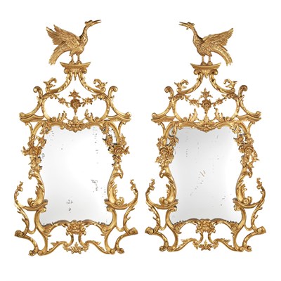 Lot 265 - Pair of George II Style Giltwood Mirrors Each...
