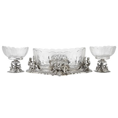 Lot 281 - German Silver Mounted Wheel Engraved Glass...