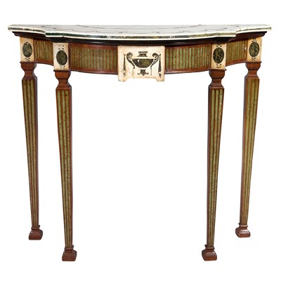 Lot 267 - Pair of George III Style Marble Top Painted...