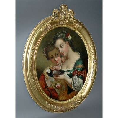 Lot 14 - Belgian School 19th Century Two Girls with a...