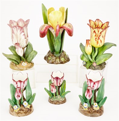 Lot 352 - Group of Six English Pottery Spill Vases Mid...