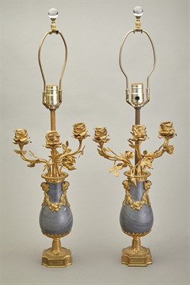 Lot 326 - Pair of Neoclassical Style Gilt-Bronze Mounted...