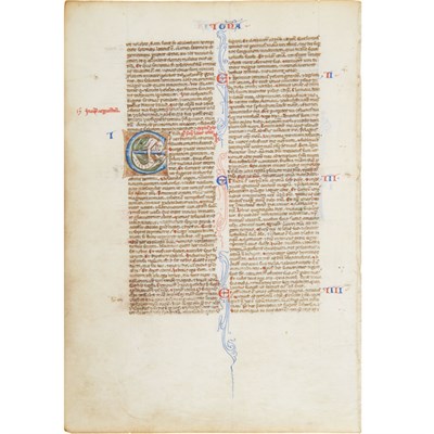 Lot 103 - [MANUSCRIPT] Illuminated leaf on vellum...