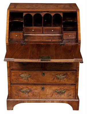 Lot 269 - George II Figured Walnut Slant Front Desk...