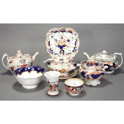 Lot 196 - Group of Nine English Imari Palette Porcelain...