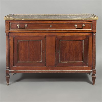 Lot 427 - Louis XVI Style Marble Top Mahogany Side...