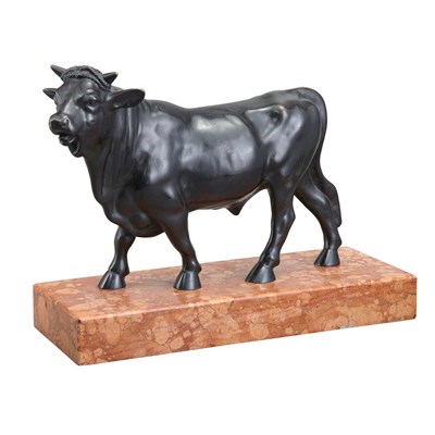 Lot 45 - European School 20th Century Bull Bronze with...