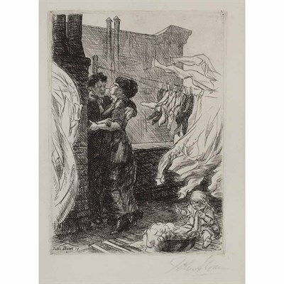 Lot 166 - John Sloan LOVE ON THE ROOF (M. 167) Etching,...