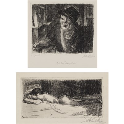 Lot 165 - John Sloan (1871-1951) PRONE NUDE; RECTOR'S...