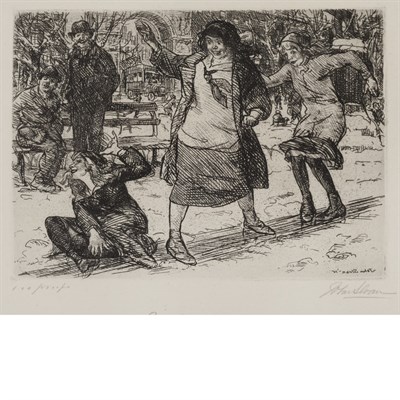 Lot 167 - John Sloan GIRLS SLIDING (M. 171) Etching,...