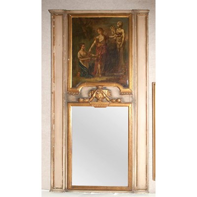 Lot 433 - Louis XVI Style Painted and Gilt-Wood Trumeau...