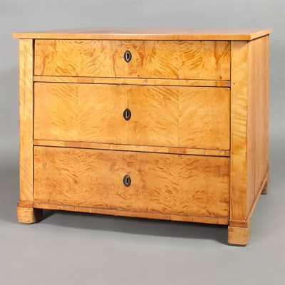 Lot 525 - Biedermeier Birch Chest of Drawers Height 32...