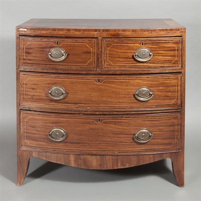 Lot 490 - George III Inlaid Mahogany Bow Front Chest of...