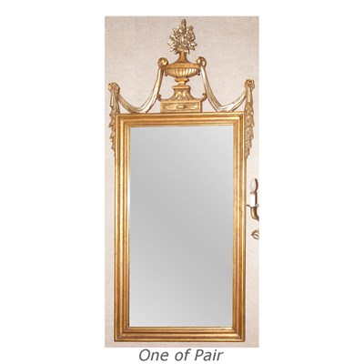 Lot 345 - Pair of Neoclassical Style Gilt-Wood Mirrors...