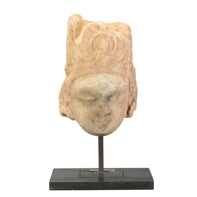 Lot 29 - Northwest Indian White Marble Head of Siva...