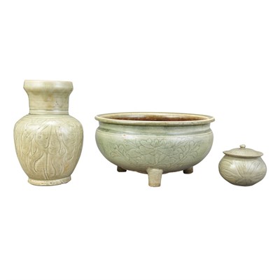 Lot 63 - Group of Three Chinese Celadon Items Song/Ming...