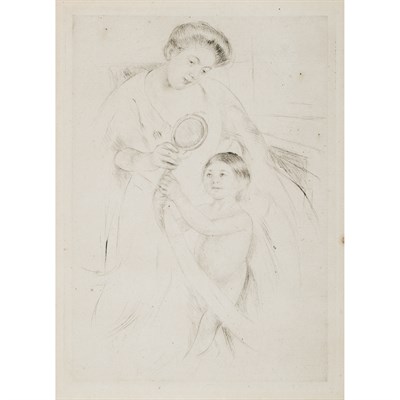 Lot 23 - Mary Cassatt (1844-1926) LOOKING INTO THE HAND...