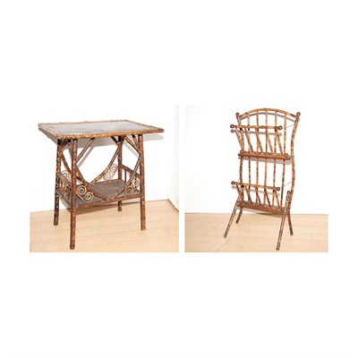 Lot 244 - Bamboo Two-Tier Magazine Stand Height 39 3/4...