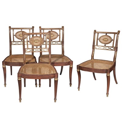 Lot 359 - Set of Four Regency Rosewood Grained and...