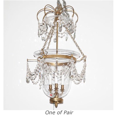 Lot 475 - Pair of Georgian Style Brass and Glass...