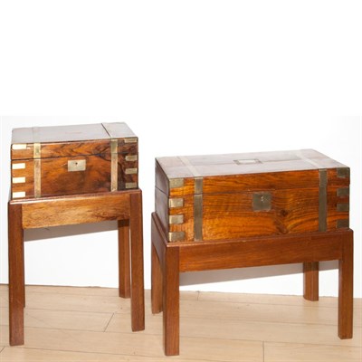 Lot 526 - Two Georgian Brass Bound Mahogany Boxes on...