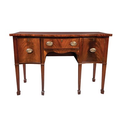 Lot 360 - George III Style Inlaid Mahogany Sideboard The...