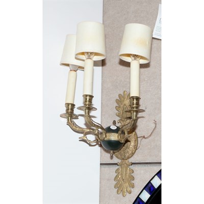 Lot 456 - Pair of Empire Style Gilt and Patinated-Metal...