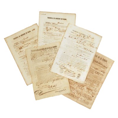 Lot 66 - [CUBA-SLAVERY] Group of five Cuban Chinese...