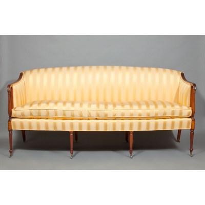 Lot 201 - Federal Mahogany Upholstered Settee...