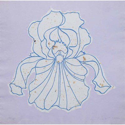 Lot 127 - Lowell Nesbitt IRIS OUTLINED IN BLUE Color...