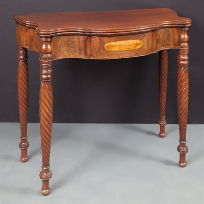Lot 124 - Classical Inlaid Mahogany Fold-Over Card Table...