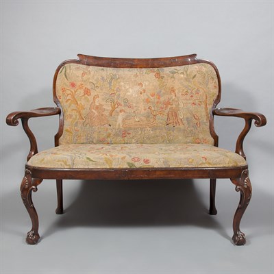 Lot 389 - George II Style Walnut Settee Length 53 inches.