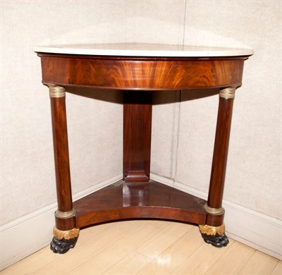 Lot 429 - Empire Style Mahogany Marble Top Corner...